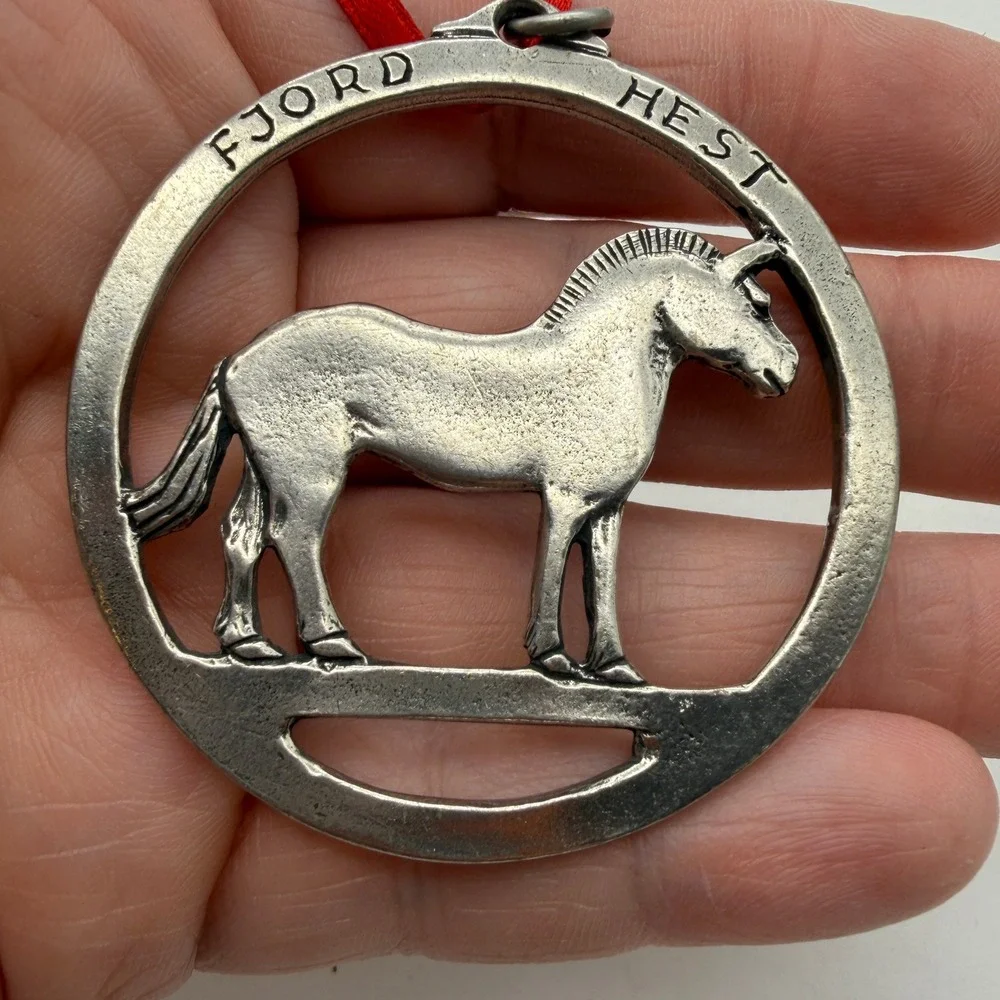 Havstad Tinn Norway Pewter Fjord Hest Horse Ornament Norwegian Fjord Horse Metal